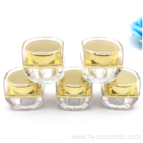 Wholesale acrylic clear golden cosmetic cream jars with good price
